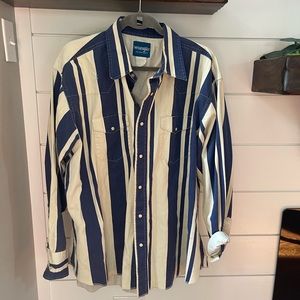 Wrangler Vintage Blue & White Striped Shirt